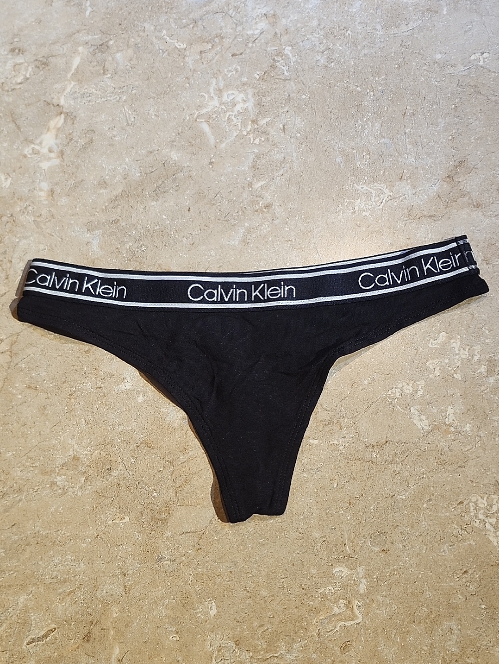 Calvin Klein Black Thong Panty XS